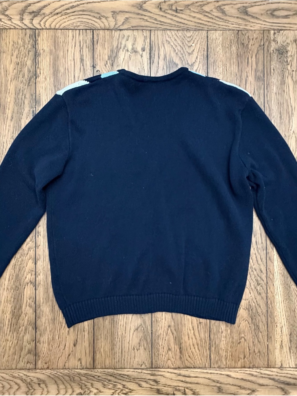 Brandy Melville John Galt Elizabeth Argyle Cardigan Navy Light Blue White Cotton - Picture 9 of 10